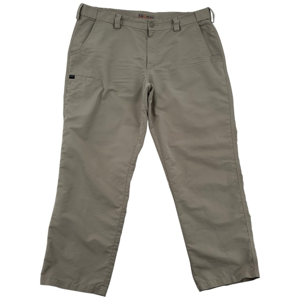 5.11 Tactical Ripstop Cargo Pants Khaki Tan Straight Leg Workwear Mens 40x30